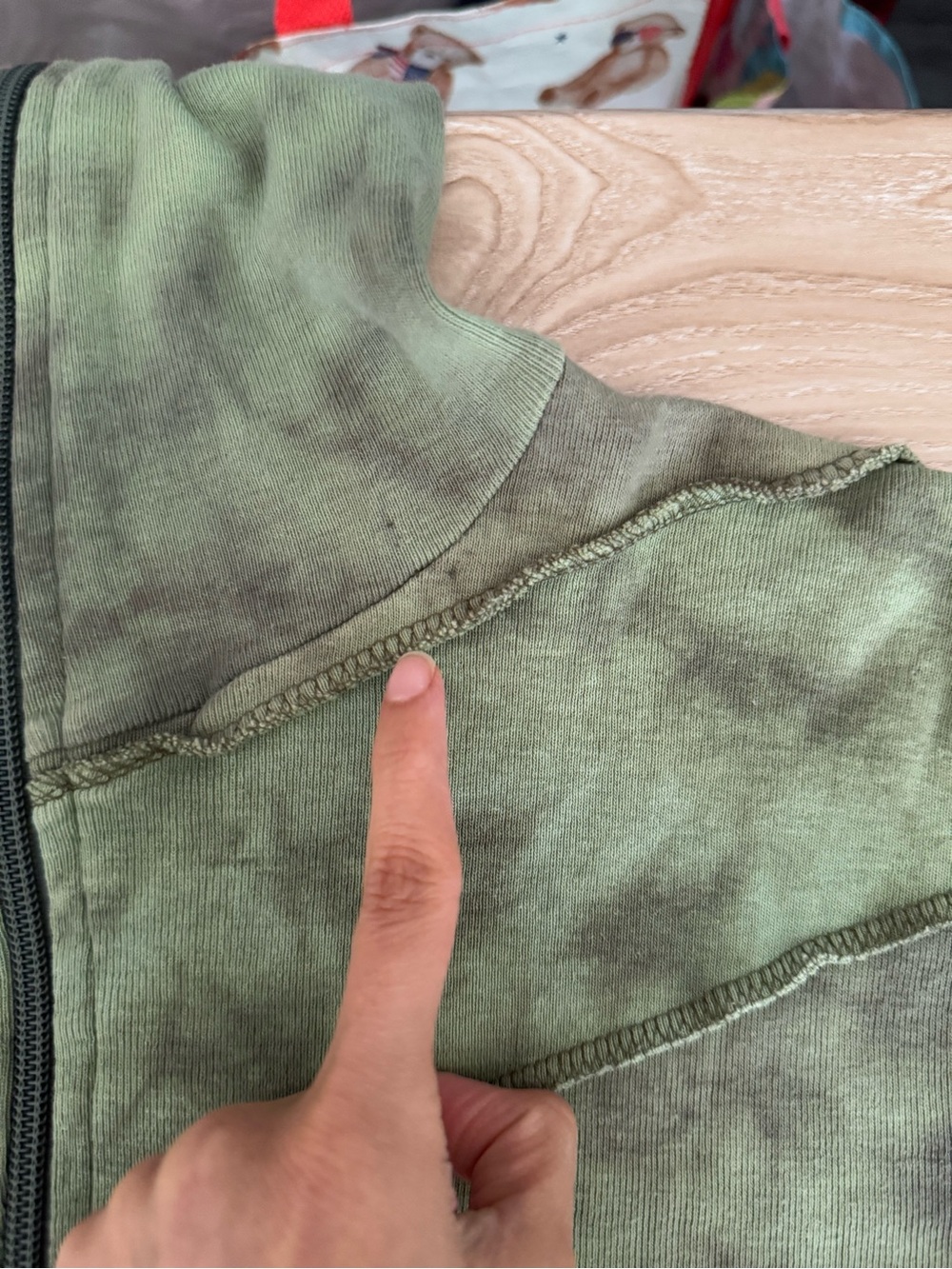 90s Y2K Grunge Full Zip Hoodie Green Forest Goblin Small/Medium Streetwear - Picture 6 of 9